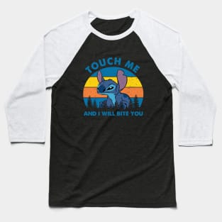 Touch Me and I Will Bite You Stitch Retro Baseball T-Shirt